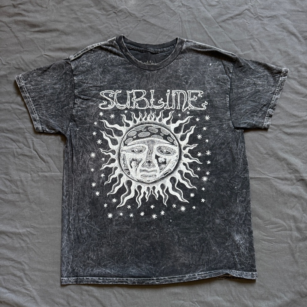 Black/Gray Acid Wash Sublime Band T-Shirt